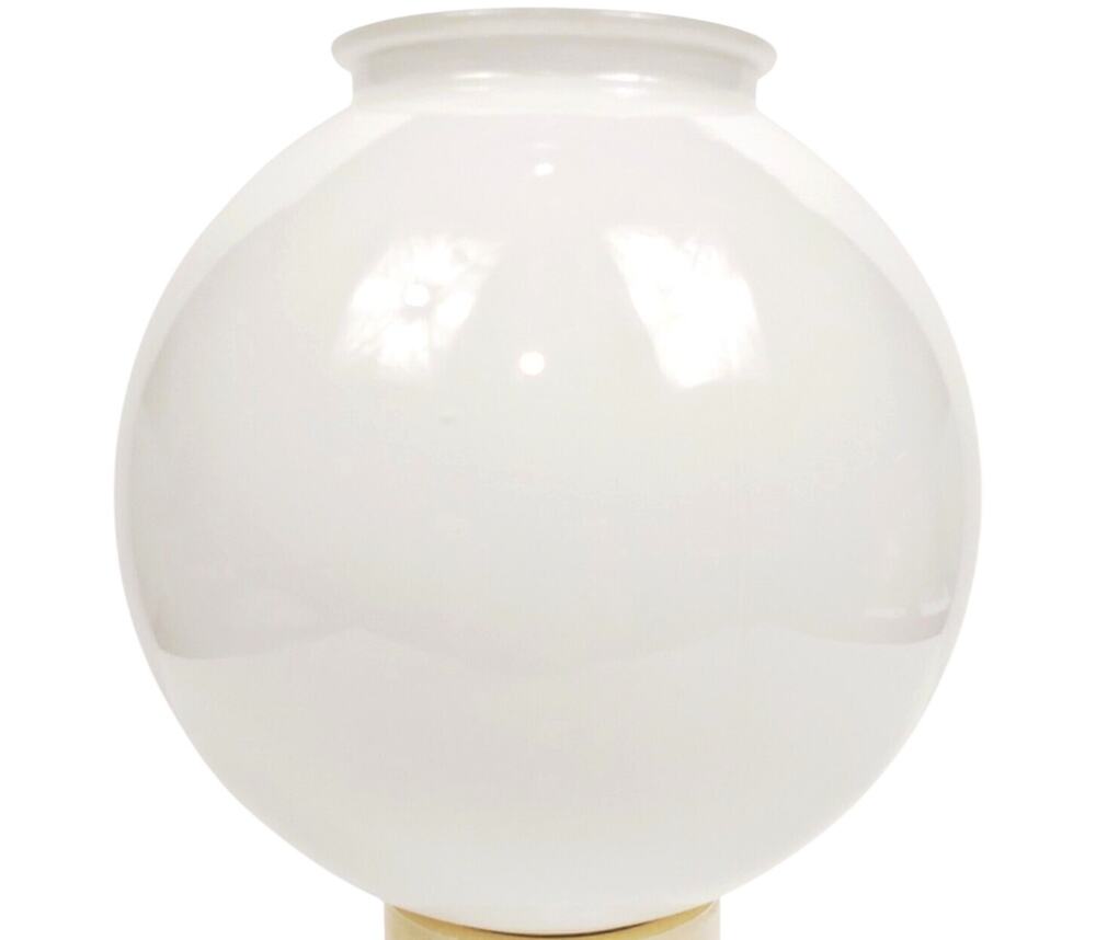 VTG Large White Milk Glass Round Globe 8" Ball Light Fixture Shade Damage